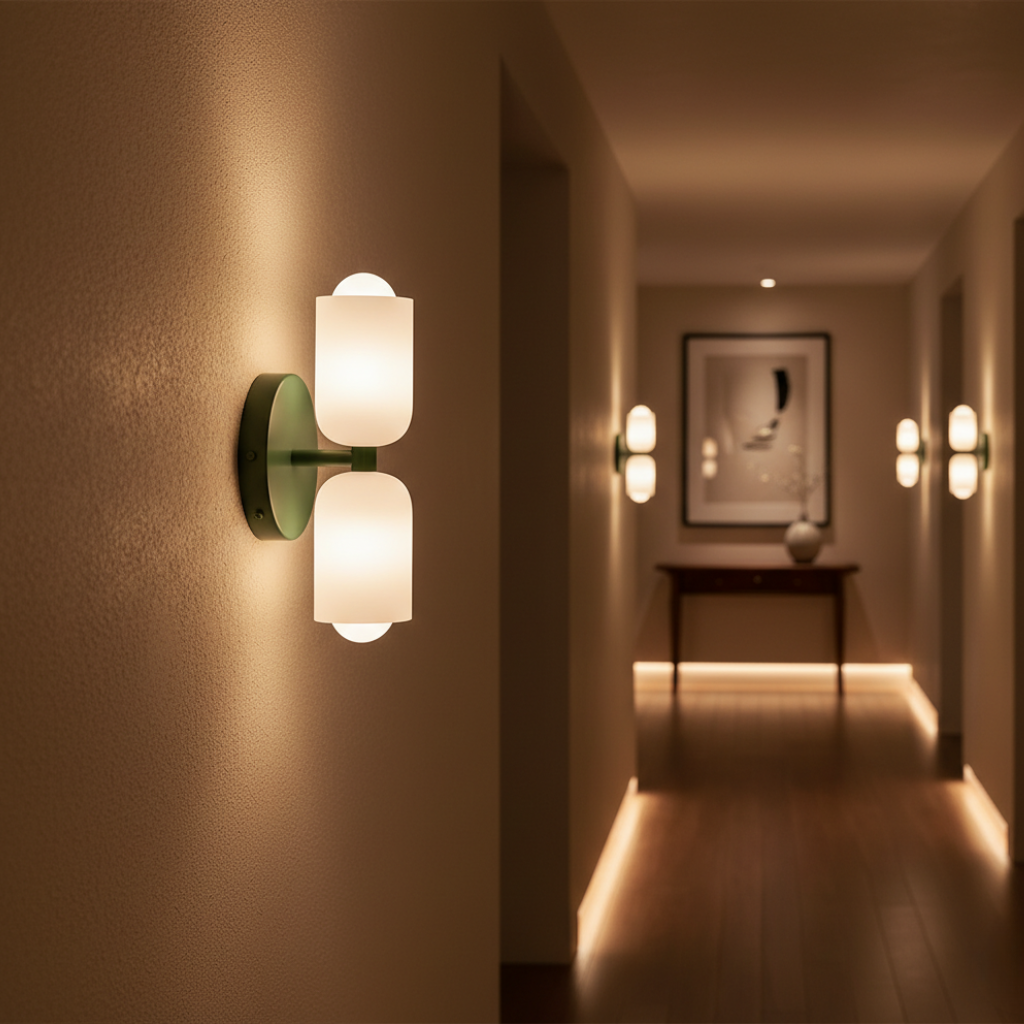 Aplique de Pared Doble Crema - Luces de Pared Modernas para Espacios Elegantes