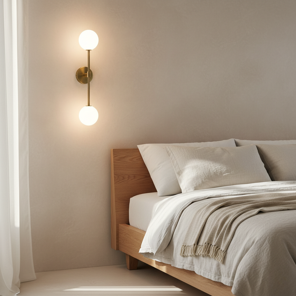 Aplique de Pared de Vidrio Esmerilado Minimalista - Iluminación Suave Moderna en Negro o Dorado