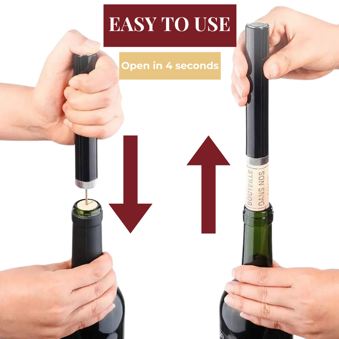 BowLift | Sacacorchos de Presión de Aire WineLuxe – Acero Inoxidable y Diseño Ergonómico