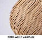 Lámpara Colgante de Ratan Tejido a Mano para Exterior - IP65 Impermeable