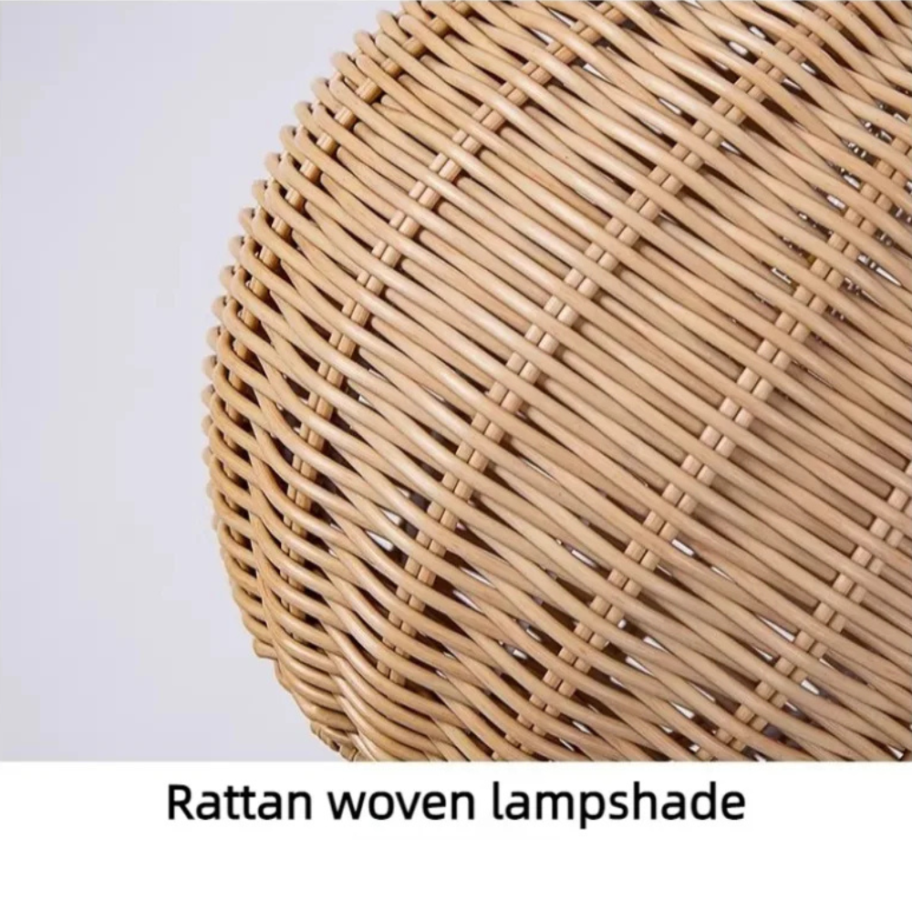 Lámpara Colgante de Ratan Tejido a Mano para Exterior - IP65 Impermeable