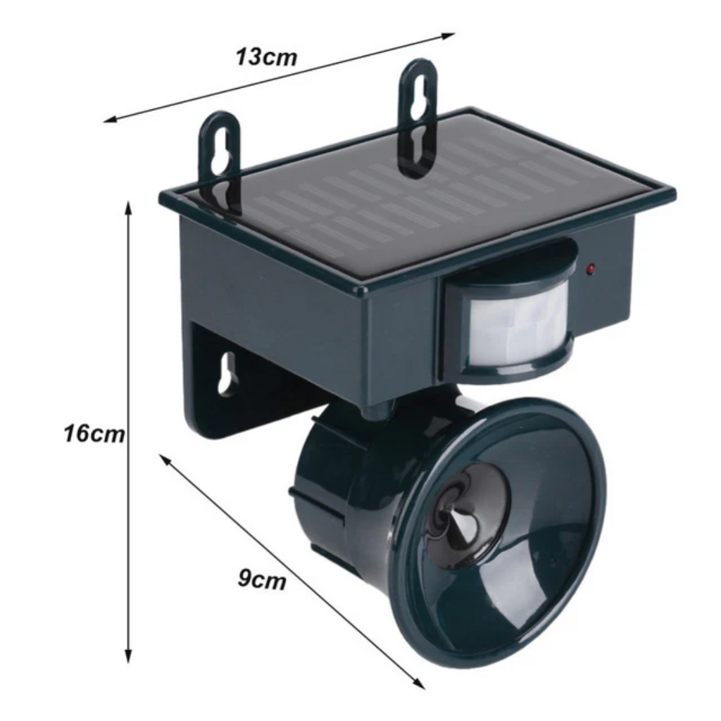 Lisslune | TerraGuard – Repelente Solar de Aves a Prueba de Climas con Sensor de Movimiento PIR y Sonido Natural de Disuasión