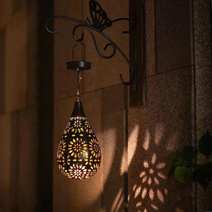 Lámpara solar de jardín en forma de flor | iluminación exterior elegante