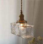 Colección Savoy | Lámpara Colgante de Vidrio con Acabado Texturizado, Estilo Vintage para Iluminación de Cocina