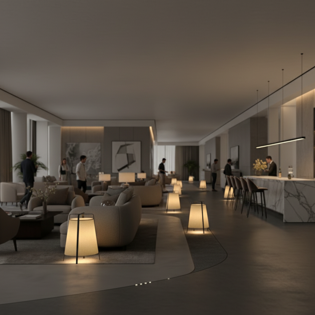 LumosShade | Lámpara de Pie y Mesa de Tela Moderna para una Ambiencia Elegante