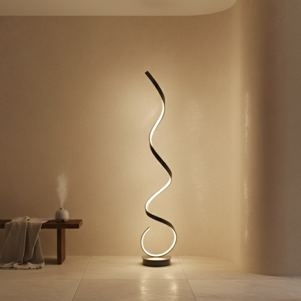 Spira | Lámpara de Pie LED Espiral Regulable Moderna para Sala de Estar