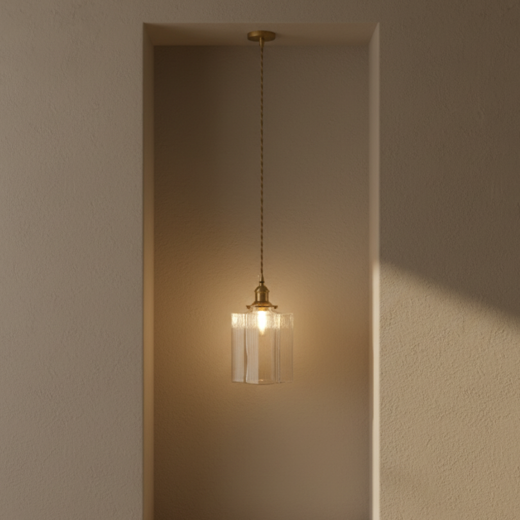 Colección Savoy | Lámpara Colgante de Vidrio con Acabado Texturizado, Estilo Vintage para Iluminación de Cocina