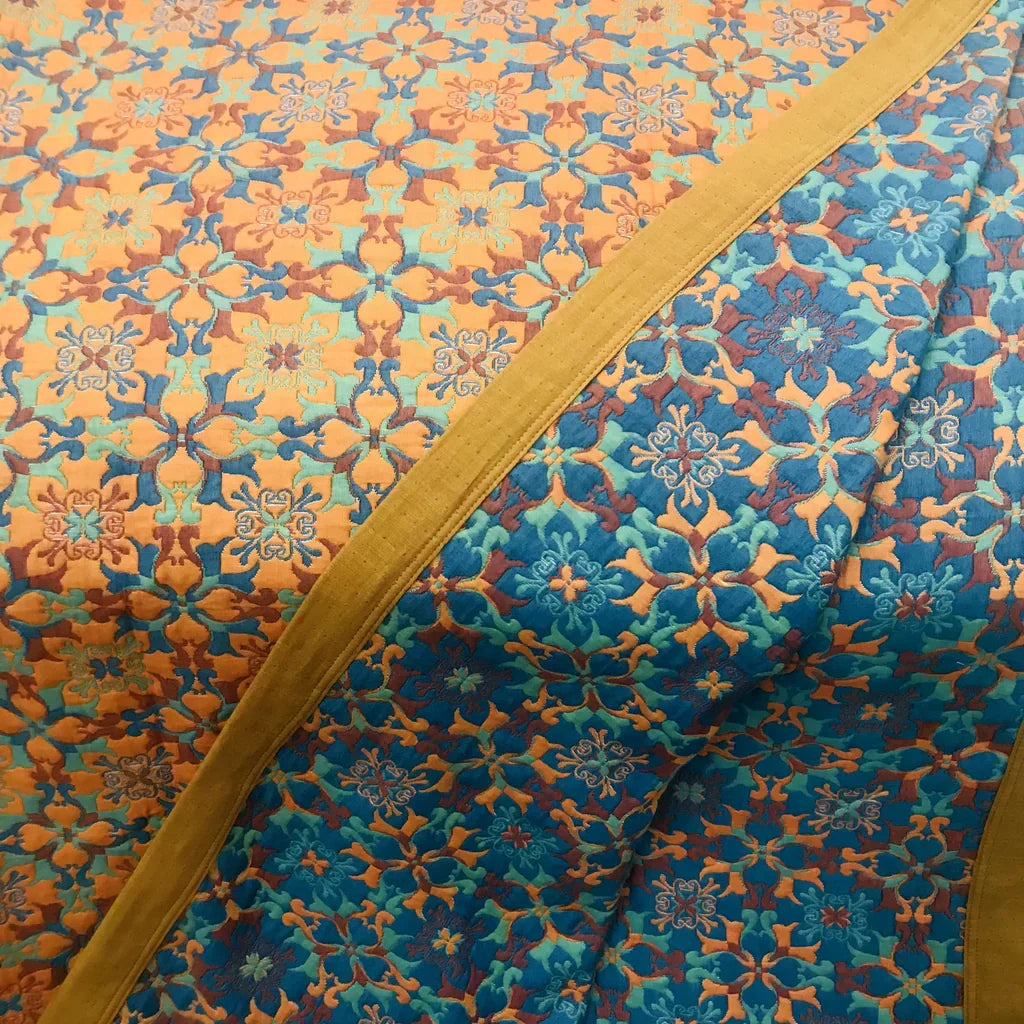 Colcha de Algodón de Seis Capas con Diseño Azul – Manta de Confort TerraLoom