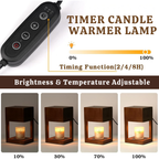 Lámpara Calentadora de Velas de Madera Escandinava - Luz Ambiental de Doble Propósito