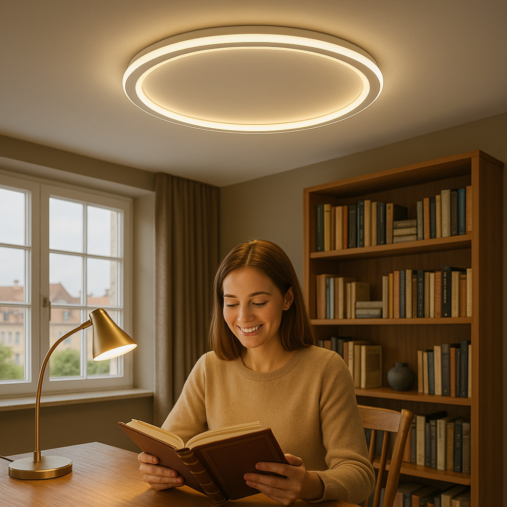 Lámpara de techo LED escandinava – Moderna, regulable y elegante para salón, comedor y pasillo