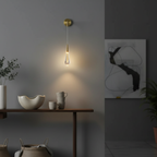 Aplique de Pared de Cristal Elegante con LED Blanco Cálido para Interiores Modernos