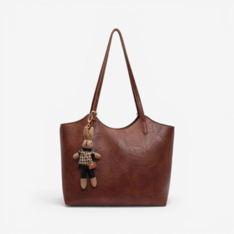 Andrea - Bolso de hombro de gran capacidad con correa ajustable | Compartimento interno con cremallera | Tamaño estándar | Marrón, Café, Rojo, Negro