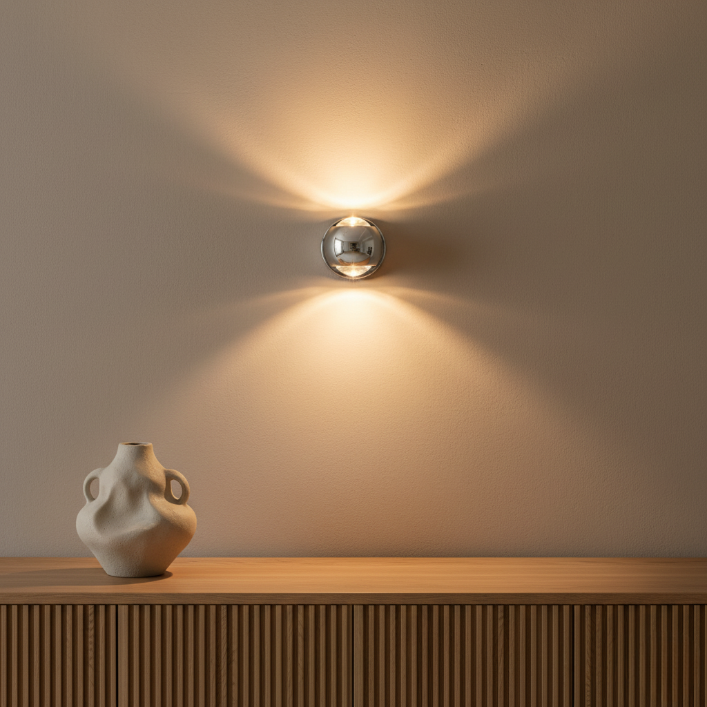 Luz de Pared Diabolo - Apliqué Escultural en Forma de Reloj de Arena con Iluminación de Doble Haz