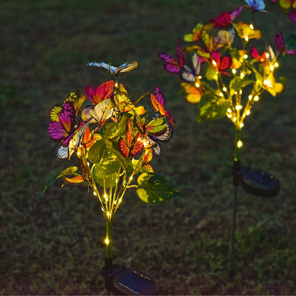 ButterflyGlow | Lámparas de Jardín Solar Coloridas y Elegantes para Patio y Jardín