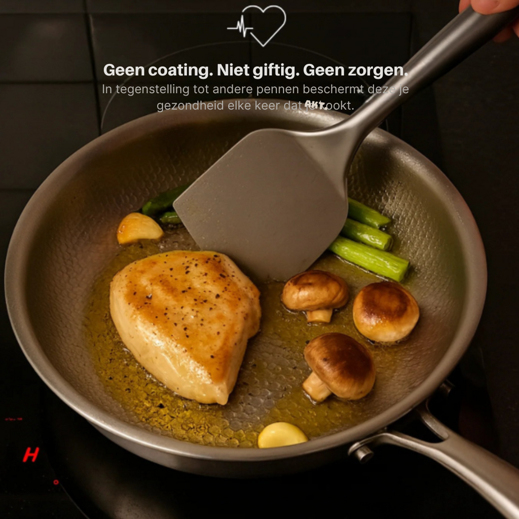 Juego de Sartenes de Titanio – Sartén, Utensilios de Cocina y Tabla de Cortar | Esenciales de Cocina Duraderos