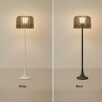 Lámpara de Suelo Solar Exterior Elegante | Luz de Jardín LED de Rattan Impermeable