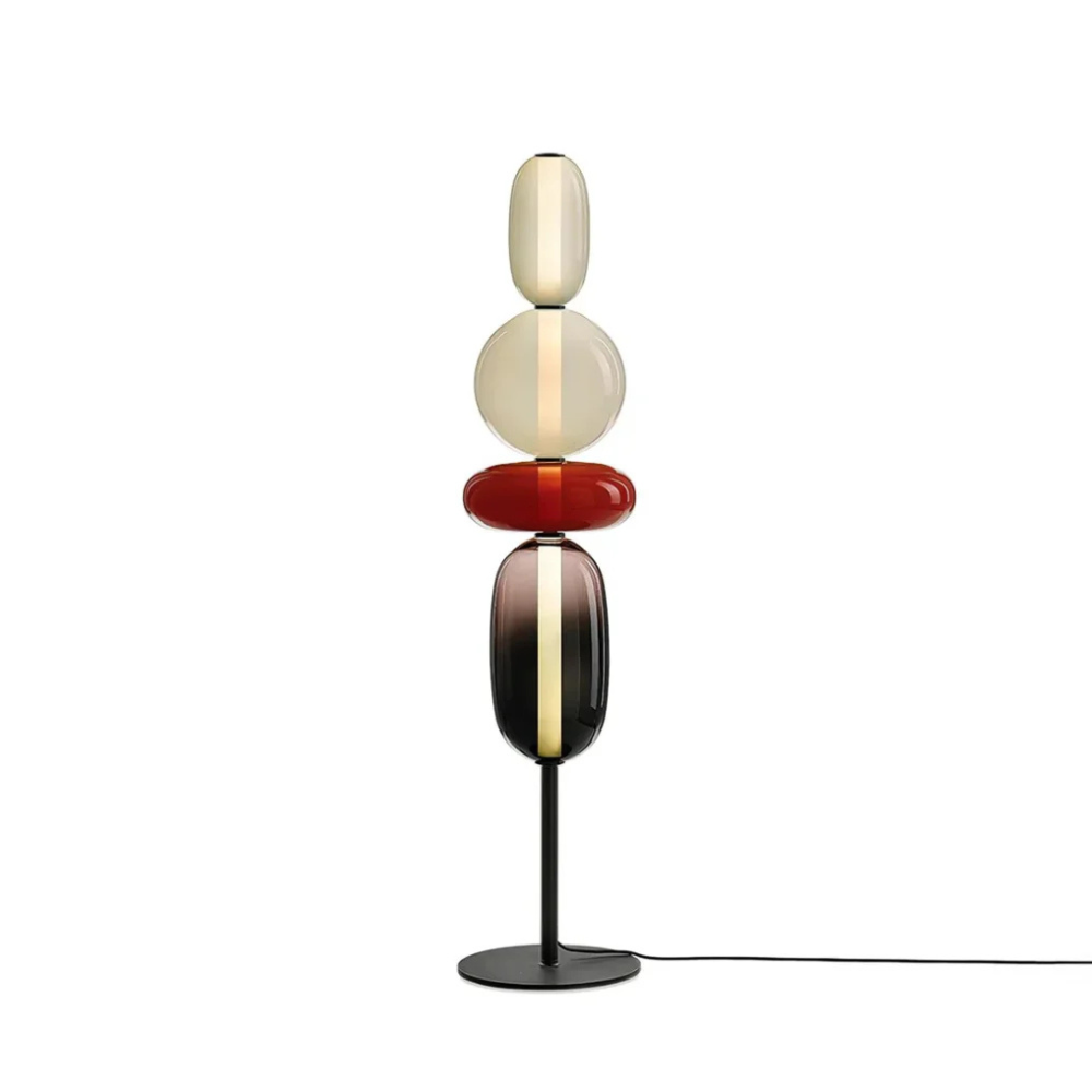 Solenne | Lámpara de Pie Moderna de Vidrio Elegante con Diseño Escultural LED para Salón