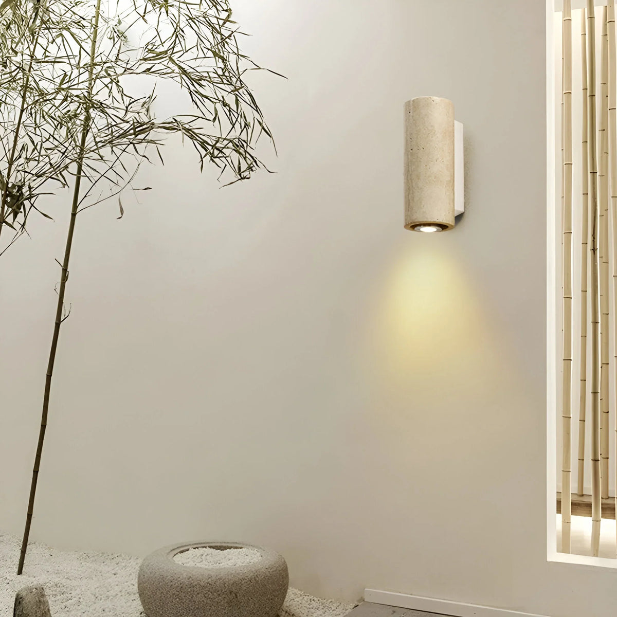 StoneLuxe – Luz de Pared de Travertino Natural