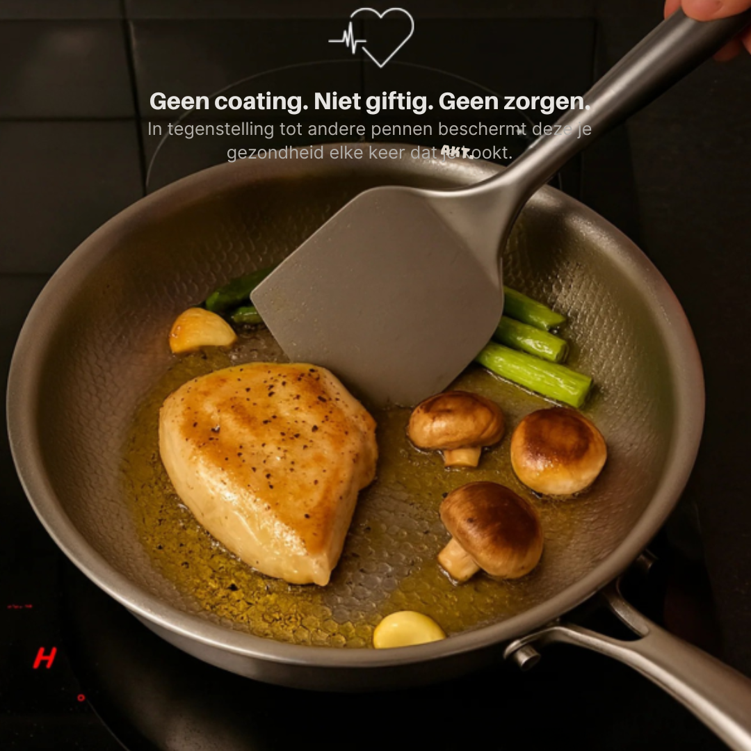 Sartén de Titanio Hammered – Utensilios de Cocina Duraderos, Libres de Tóxicos y Elegantes para Cualquier Cocina