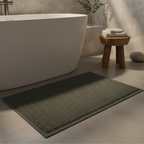 Alfombrilla de Baño Super Absorbente Waffle | Alfombra de Microfibra Antideslizante con Borlas