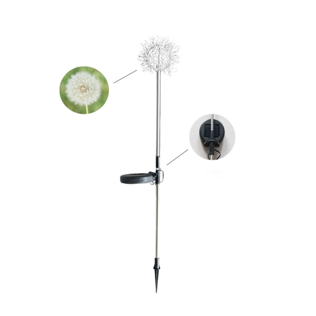 Luz de Globo LED Solar de Alambre de Aluminio Diente de León Impermeable para Jardín | Brehn
