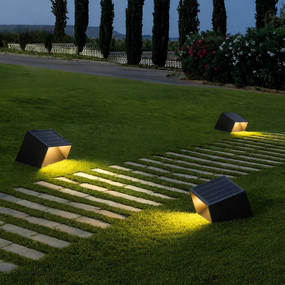 Lámparas de Camino Solar Modernas para Exteriores - Iluminación de Jardín de Acero Inoxidable con Control Remoto
