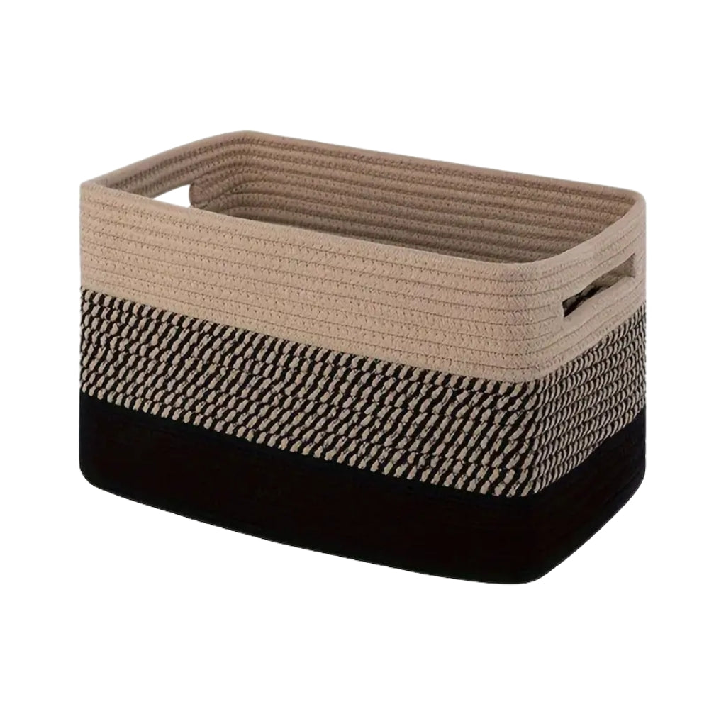 Cesta de Almacenamiento de Cuerda de Algodón Tejida