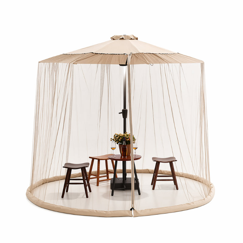 Mosquitera para sombrilla – protección contra insectos con cierre de cremallera