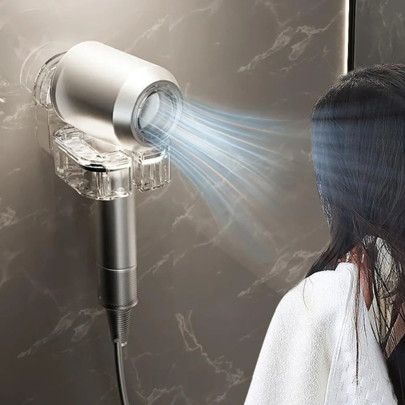 Soporte para secador de pelo montado en la pared y giratorio