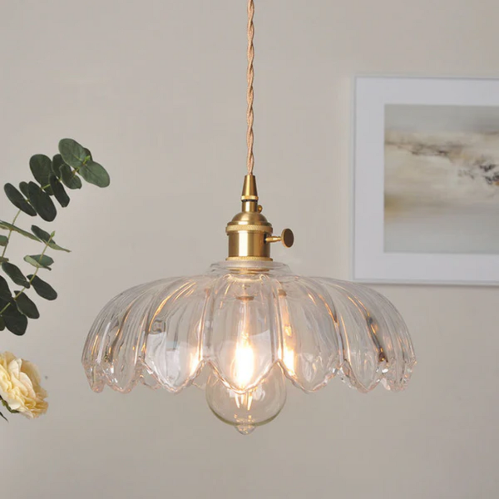 Verdina | Lámpara colgante de vidrio estilo floral