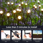 Luces de Jardín Solar Elegantes Firefly | Iluminación Exterior Impermeable con 120 Lúmenes para Jardines o Patios Impresionantes