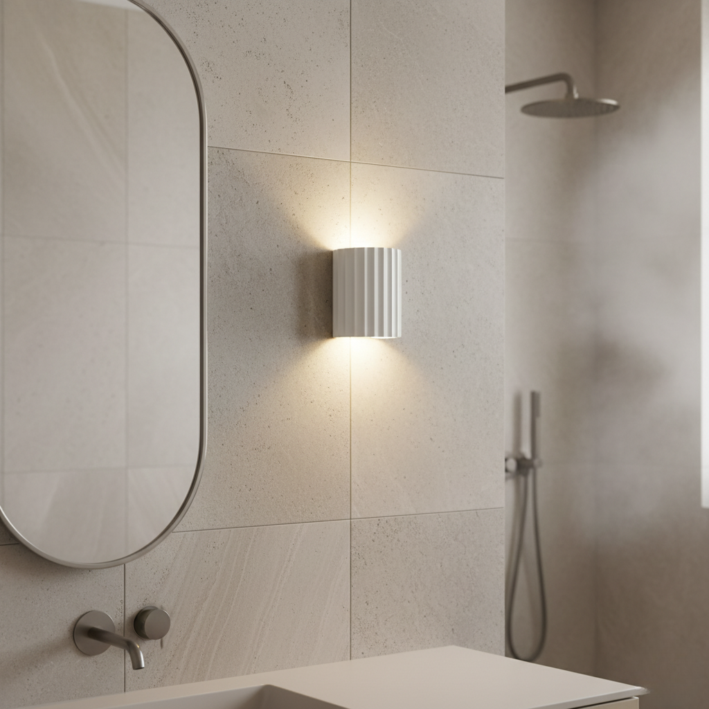 Luz de Pared Escultural Estriada Stria - Aplique Moderno de Resina para Iluminación Ambiental