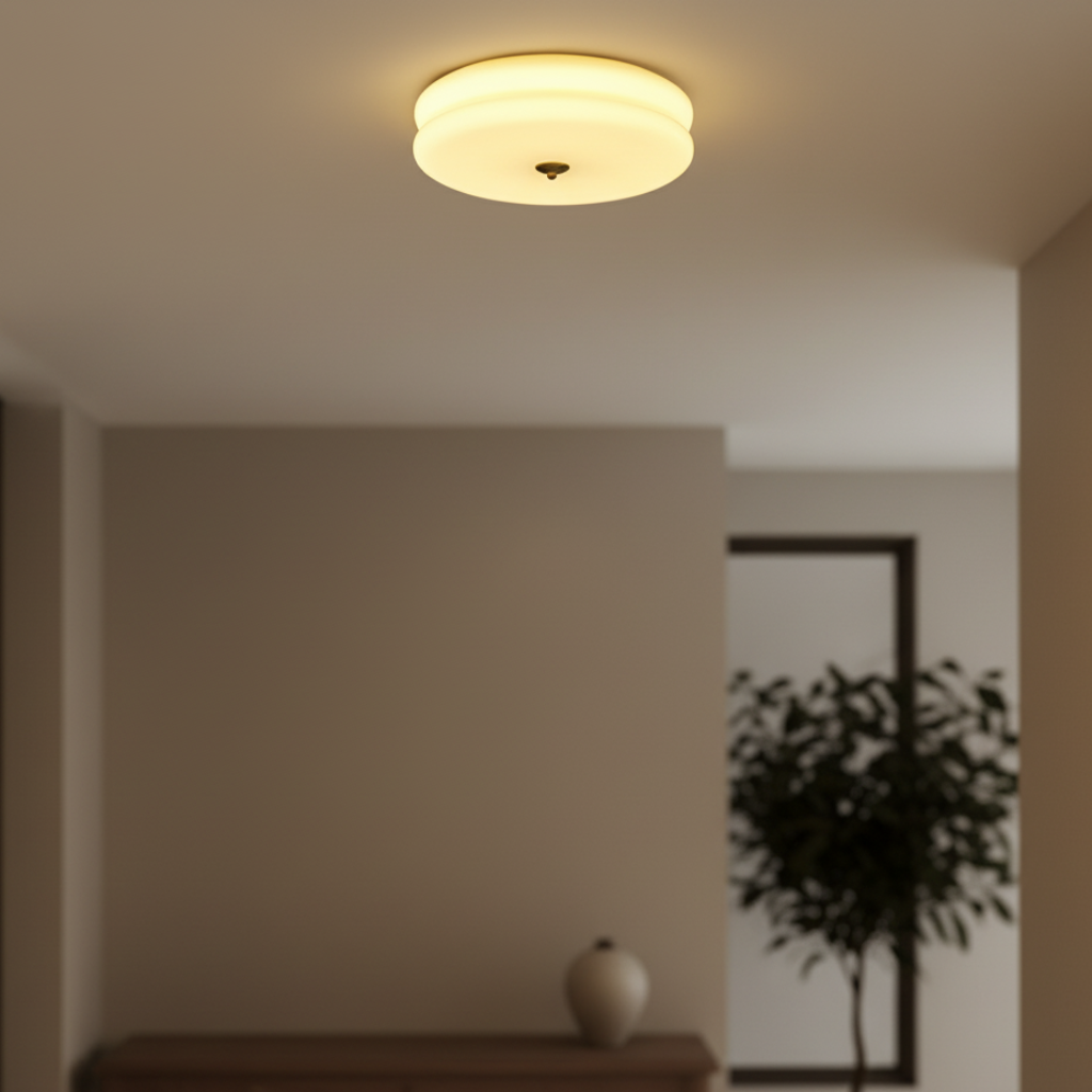 Luz de Techo Empotrada Elegante - Lámpara de Vidrio Estilo Art Deco con Ambiente Cálido