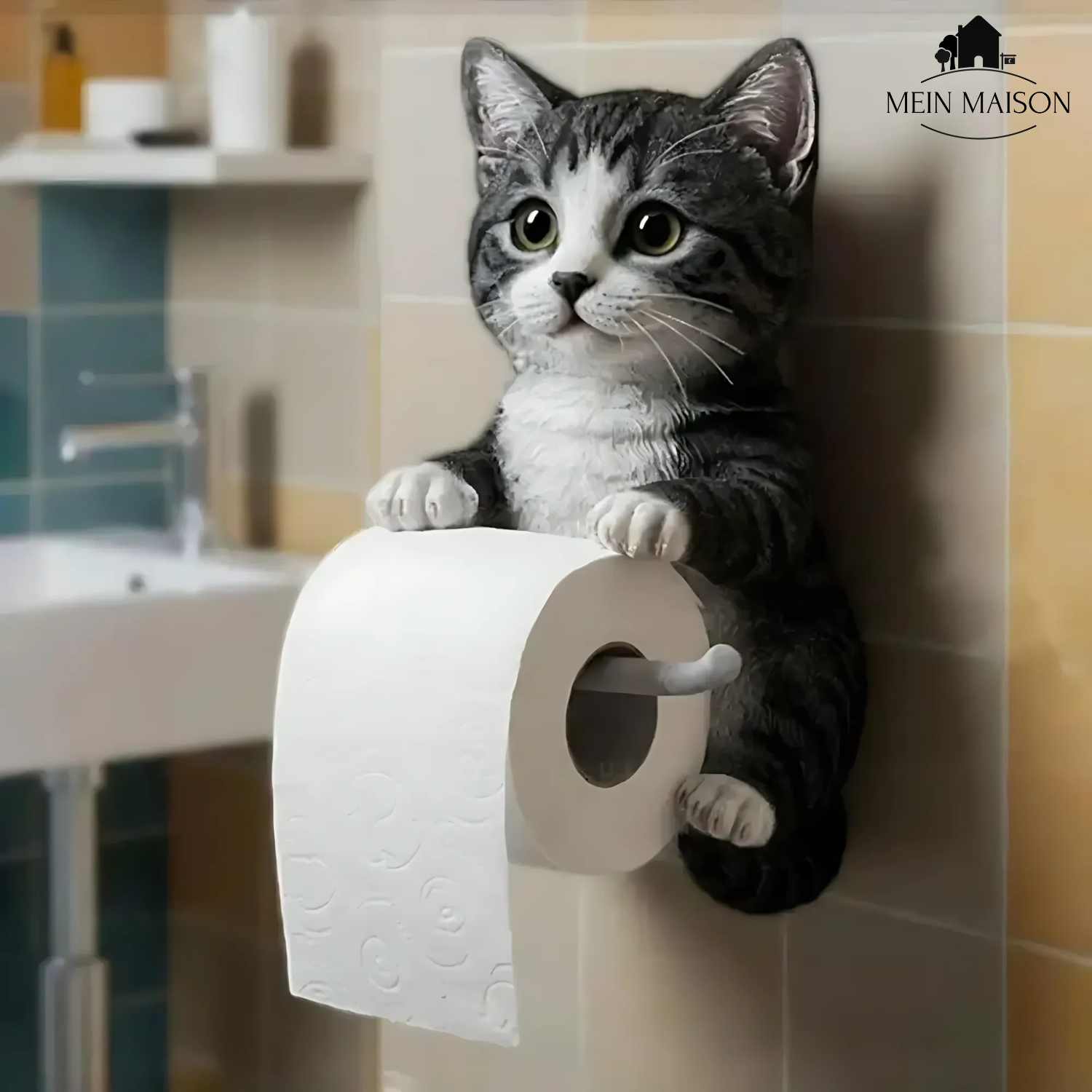 PurrRoll – ¡El encantador soporte de papel higiénico para gatos!