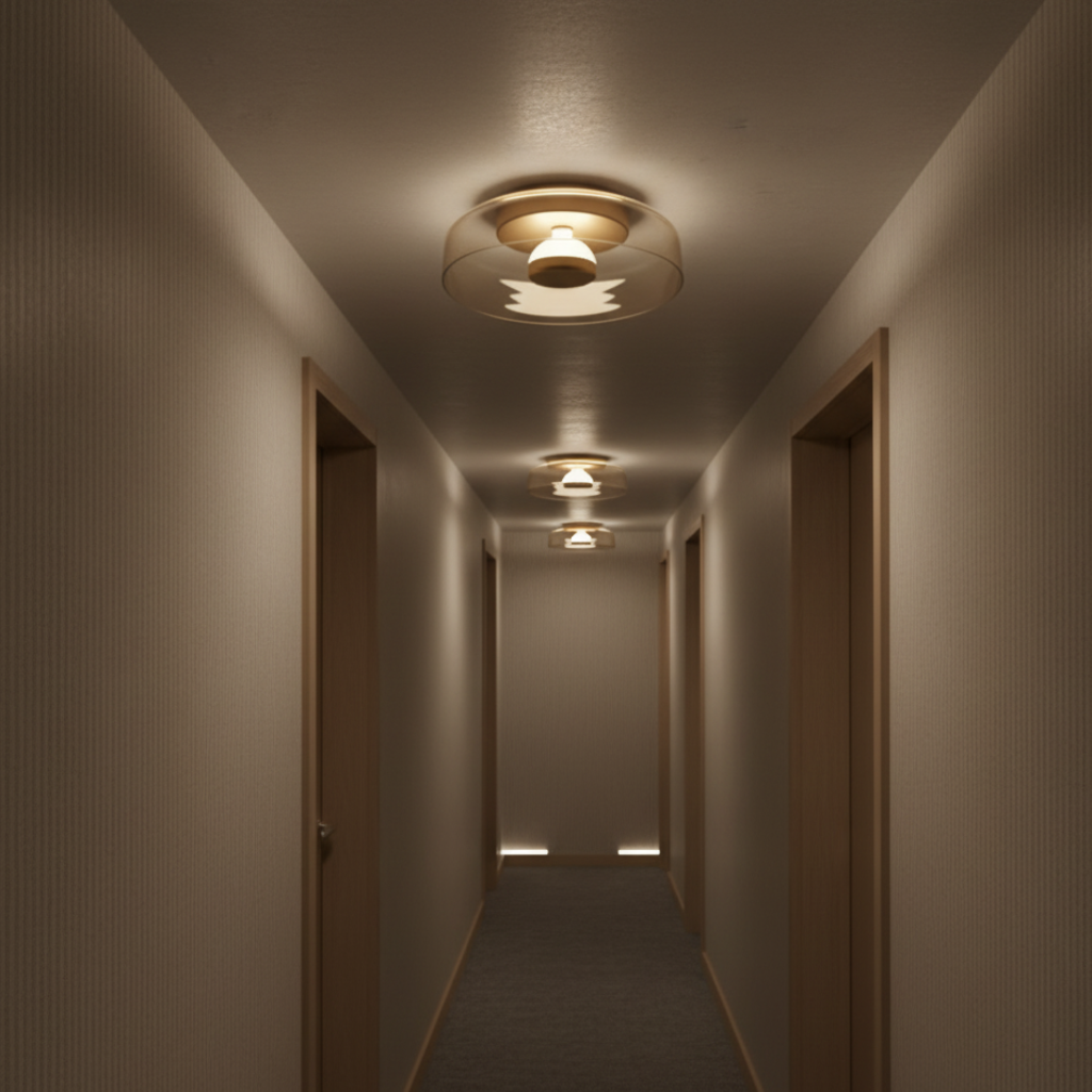 Luz de Pared Halo - Aplique Escultórico Moderno con Brillo en Capas y Plato de Vidrio