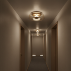 Luz de Pared Halo - Aplique Escultórico Moderno con Brillo en Capas y Plato de Vidrio