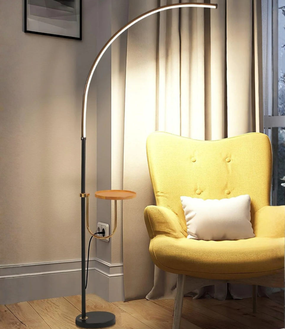 Lámpara de Pie Valeris Arc  | Lámpara de Pie LED Minimalista Moderna para Sala de Estar o Mesita de Noche