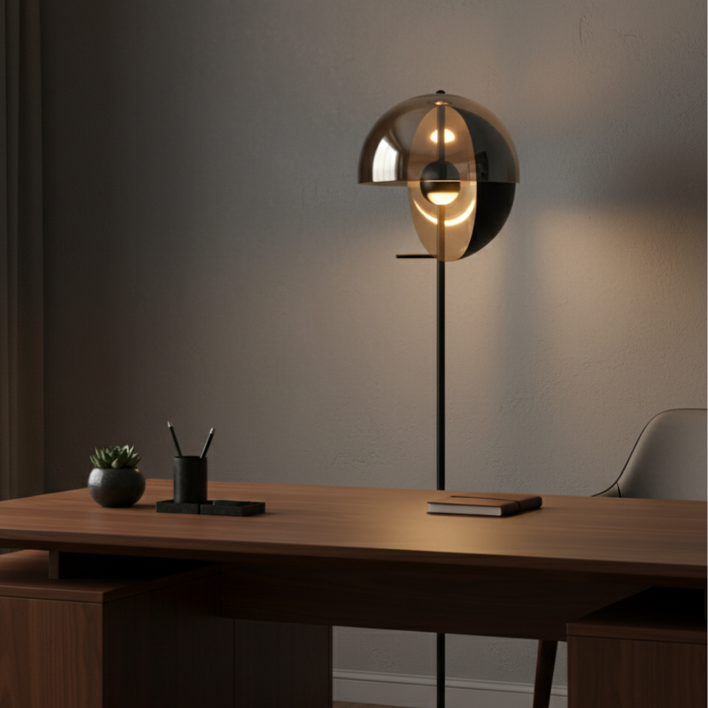 Lámpara de Pie Moderna Neralith Soma - Elegante Lámpara de Cristal para Sala de Estar