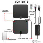 Antena HDTV Amplificada Digital Interior de 300 Millas con Refuerzo de Señal