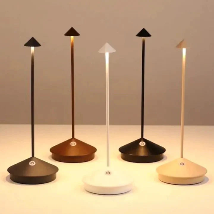 Lámpara de mesa LED minimalista - Iluminación inalámbrica a prueba de agua y regulable