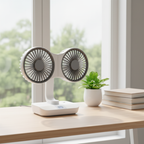 Ventilador Doble Cabezal Recargable y Ajustable