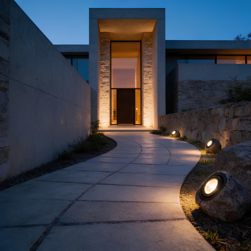 Lámpara solar exterior – iluminación estilo piedra natural