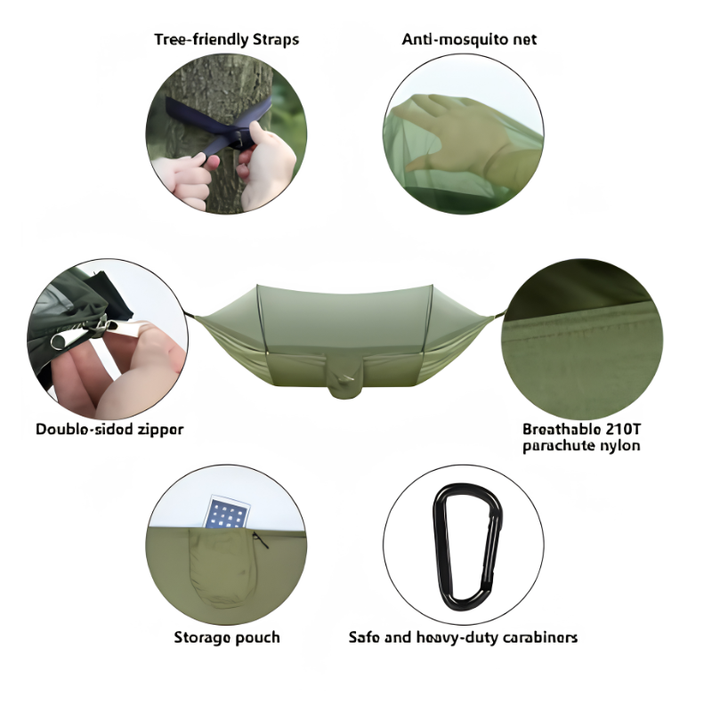 Hamaca de camping con mosquitero integrado
