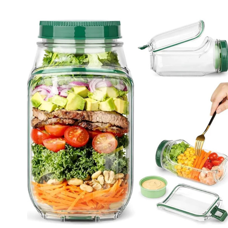 Caja de ensalada compartimentada – frescura nómada