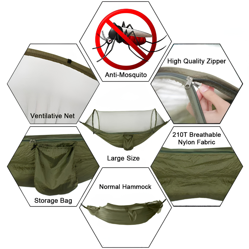 Hamaca de camping con mosquitero integrado