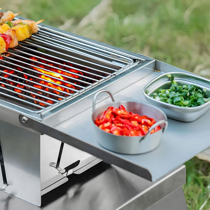 Parrilla plegable compacta – barbacoa práctica en cualquier lugar