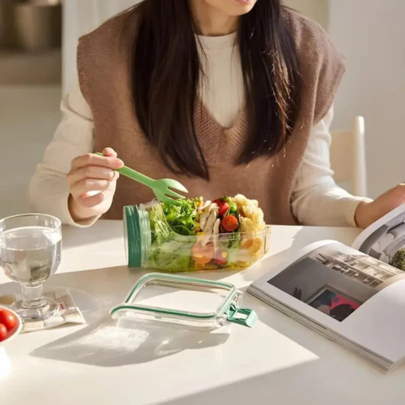 Caja de ensalada compartimentada – frescura nómada