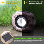 Lámpara solar exterior – iluminación estilo piedra natural