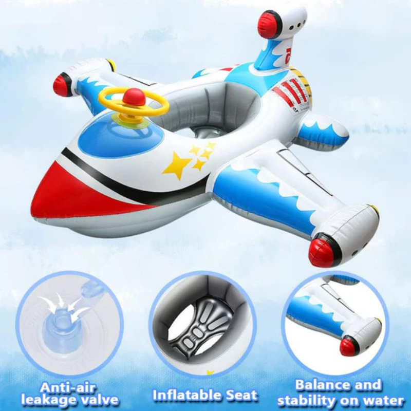 Flotador estilo avión para niños para jugar en el agua