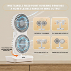 Ventilador Doble Cabezal Recargable y Ajustable